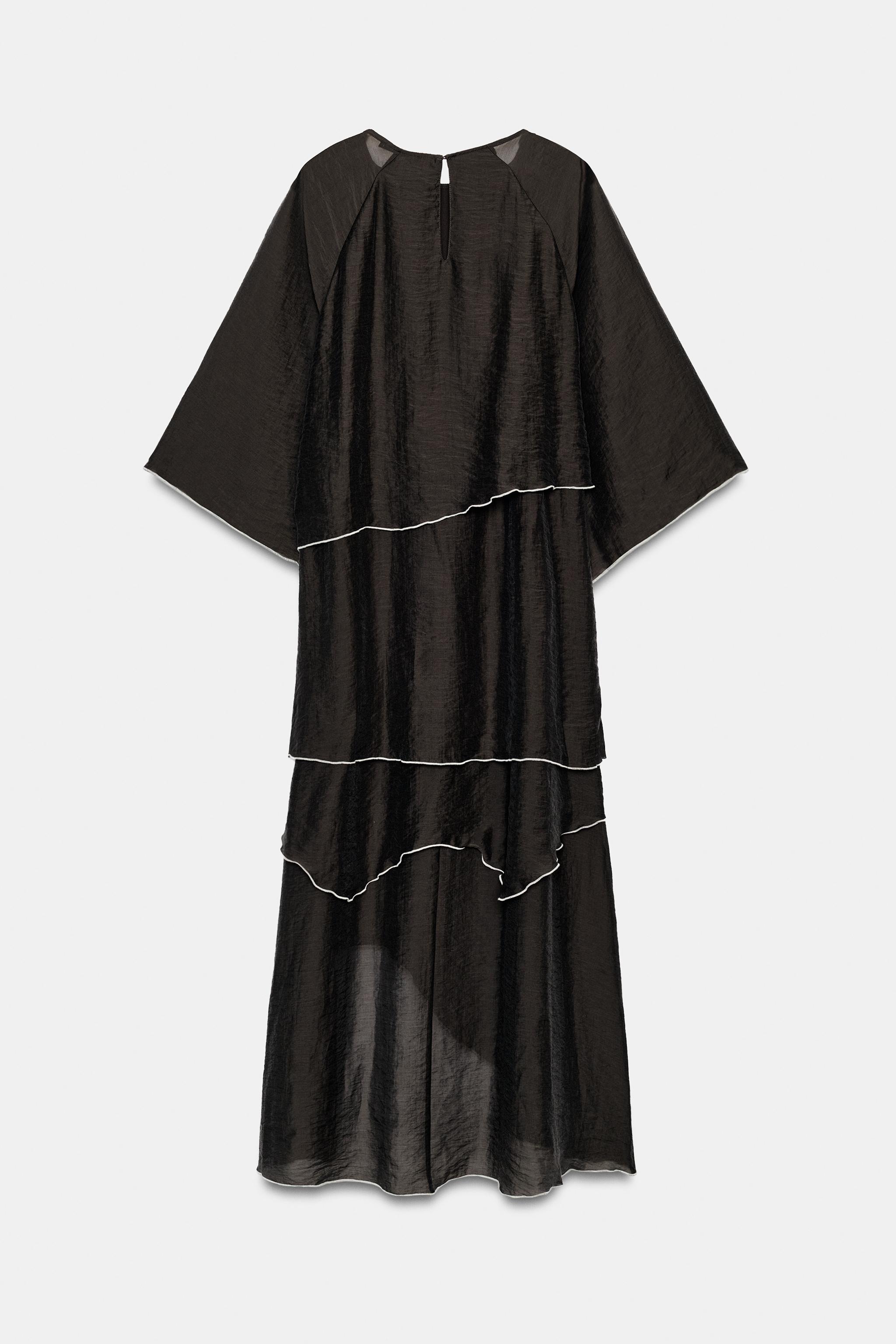 ROBE MI-LONGUE À VOLANTS
